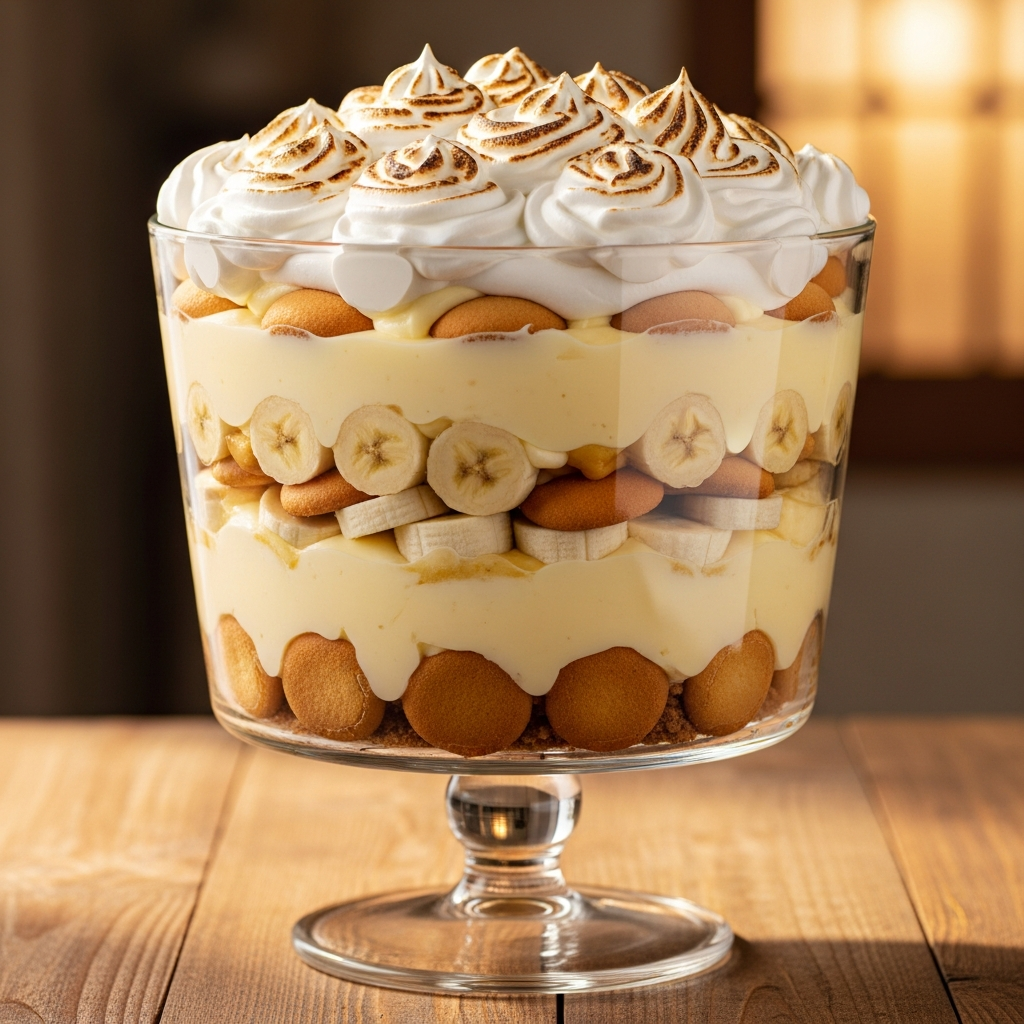 Beautiful banana pudding dessert